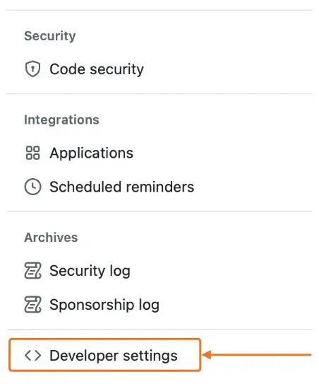 GitHub Developer Settings