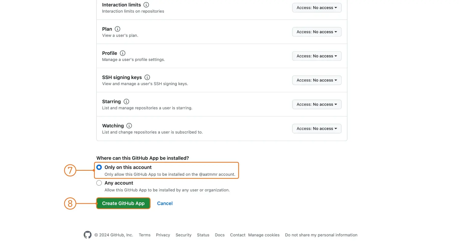 GitHub Developer Settings