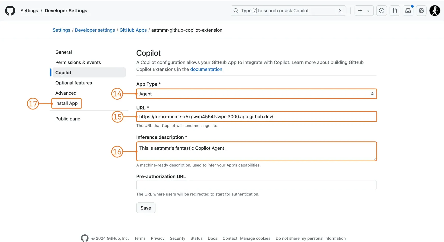 GitHub Developer Settings