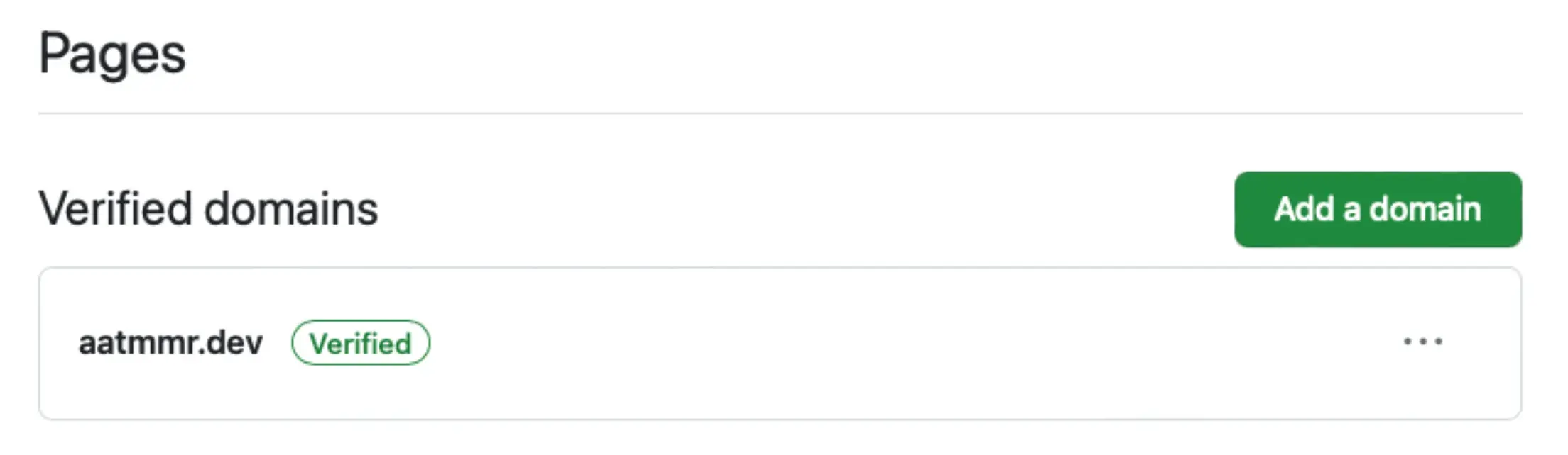Verified Custom Domain used with GitHub Pages